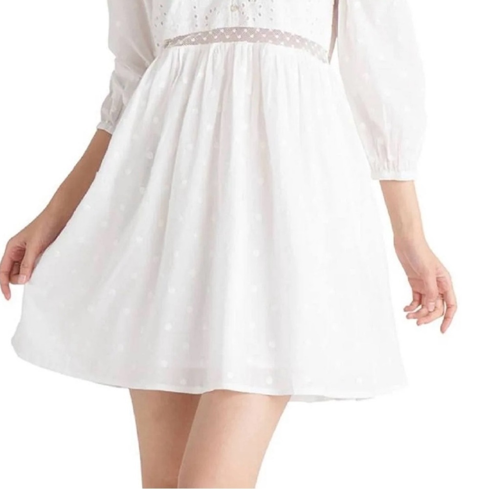Black Tape_ White Eyelet Mini Dress - Picture 4 of 12